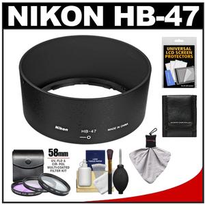 Nikon HB-47 Bayonet Lens Hood for 50mm f/1.4G & 50mm f/1.8G AF-S with 3 (UV/FLD/CPL) Filter Set + Accessory Kit - Digital Cameras and Accessories - Hip Lens.com