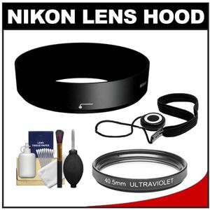 Nikon HB-N101 Bayonet Lens Hood for Nikon 1 10-30mm VR (Black) with 40.5mm UV Filter + Cleaning & Accessory Kit - Digital Cameras and Accessories - Hip Lens.com