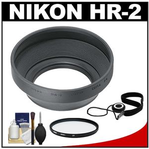 Nikon HR-2 Screw-on Rubber Lens Hood for 50mm f/1.4 D & 50mm f/1.8 D with UV Filter + Accessory Kit - Digital Cameras and Accessories - Hip Lens.com