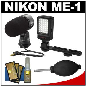 Nikon ME-1 Stereo Microphone for D4s D610 D750 D810 D7100 D3200 D3300 D5300 V3 Supplied with Wind Screen and Soft Case + LED Light + Nikon Cleaning Kit Nikon ME-1 Stereo Microphone for D4s D610 D750 D810 D7100 D3200 D3300 D5300 V3 Supplied with Wind Screen and Soft Case + LED Light + Nikon Cleaning Kit