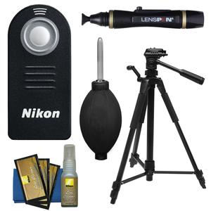 Nikon ML-L3 Wireless Infrared Shutter Release Remote Control for D600  D7000  D5200  D5100  D3200  1 V2  V1  J1  J2 & Coolpix P7700 + Tripod Kit