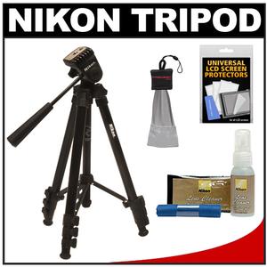 Nikon 44" Compact Photo Tripod with 2-Way Panhead (Black) with Nikon Camera and Lens Cleaning Kit - Digital Cameras and Accessories - Hip Lens.com