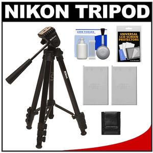 Nikon 44" Compact Photo Tripod with 2-Way Panhead (Black) with (2) EN-EL5 Batteries + Cleaning Accessory Kit - Digital Cameras and Accessories - Hip Lens.com