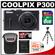Nikon Coolpix P300 Digital Camera (Black) - Factory Demo with 8GB Card + Case + Flex Tripod + Accessory Kit