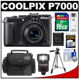 Nikon Coolpix P7000 Digital Camera - Refurbished with 16GB Card + Case + Tripod + Flash + Accessory Kit - Digital Cameras and Accessories - Hip Lens.com