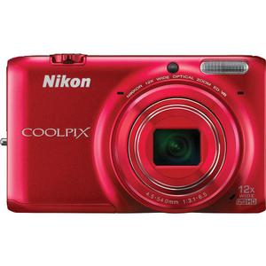 Nikon Coolpix S6500 Wi-Fi Digital Camera (Red)