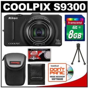 Nikon Coolpix S9300 GPS Digital Camera (Black) - Refurbished with 8GB Card + Case + Accessory Kit - Digital Cameras and Accessories - Hip Lens.com