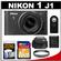 Nikon 1 J1 Digital Camera Body with 10-30mm VR Lens (Black) - Factory Refurbished with 16GB Card + Case + Filter + Remote + Accessory Kit