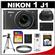 Nikon 1 J1 Digital Camera Body with 10-30mm VR Lens (Black) - Factory Refurbished with 16GB Card + Case + Battery + Filter + Tripod + Accessory Kit