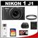 Nikon 1 J1 Digital Camera Body with 10-30mm VR Lens (Black) with 16GB Card + Case + UV Filter + Accessory Kit
