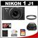 Nikon 1 J1 Digital Camera Body with 10-30mm VR Lens (Black) with 32GB Card + Case + UV Filter + Accessory Kit