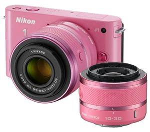 Nikon 1 J1 Digital Camera Body with 10-30mm & 30-110mm VR Lens (Pink) - Digital Cameras and Accessories - Hip Lens.com