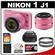 Nikon 1 J1 Digital Camera Body with 10-30mm & 30-110mm VR Lens (Pink) with 32GB Card + Case + (2) UV Filters + Accessory Kit