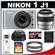 Nikon 1 J1 Digital Camera Body with 10-30mm & 30-110mm VR Lens (Silver) with 16GB Card + Case + (2) UV Filters + Accessory Kit