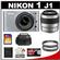 Nikon 1 J1 Digital Camera Body with 10-30mm & 30-110mm VR Lens (Silver) with 32GB Card + Case + (2) UV Filters + Accessory Kit