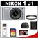 Nikon 1 J1 Digital Camera Body with 10-30mm VR Lens (Silver) with 16GB Card + Case + UV Filter + Accessory Kit