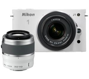 Nikon 1 J1 Digital Camera Body with 10-30mm & 30-110mm VR Lens (White) - Digital Cameras and Accessories - Hip Lens.com