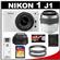 Nikon 1 J1 Digital Camera Body with 10-30mm & 30-110mm VR Lens (White) with 16GB Card + Case + (2) UV Filters + Accessory Kit