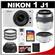 Nikon 1 J1 Digital Camera Body with 10-30mm & 30-110mm VR Lens (White) with 10mm f/2.8 Lens + 16GB Card + Case + Filters + Accessory Kit