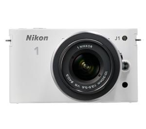 Nikon 1 J1 Digital Camera Body with 10-30mm VR Lens (White)