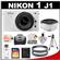 Nikon 1 J1 Digital Camera Body with 10mm f/2.8 & 10-30mm VR Lens (White) with 16GB Card + Case + (2) UV Filters + Tripod + Accessory Kit