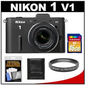 Nikon 1 V1 Digital Camera Body with 10-30mm VR Lens (Black) - Refurbished with 16GB Card + Filter + Accessory Kit - Digital Cameras and Accessories - Hip Lens.com