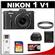 Nikon 1 V1 Digital Camera Body with 10-30mm VR Lens (Black) with 16GB Card + Case + UV Filter + Accessory Kit