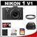 Nikon 1 V1 Digital Camera Body with 10-30mm VR Lens (Black) with 32GB Card + Case + UV Filter + Accessory Kit