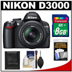 Nikon D3000 Digital SLR 10.2MP Camera Body - Refurbished w/18-55mm VR Lens Bundle