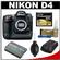 Nikon D4 Digital SLR Camera Body with Lexar 32GB Card + GPS Adapter + Battery + Accessory Kit