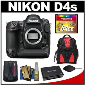 Nikon D4s Digital SLR Camera Body with Backpack + GPS Unit + 64GB Card + Accessory Kit