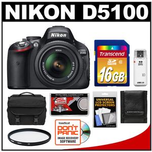 Nikon D5100 Digital SLR Camera & 18-55mm G VR DX AF-S Zoom Lens - Refurbished with 16GB Card + Case + Filter + Accessory Kit - Digital Cameras and Accessories - Hip Lens.com