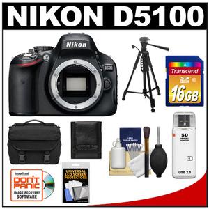 Nikon D5100 Digital SLR Camera Body - Refurbished with 16GB Card + Tripod + Case + Accessory Kit - Digital Cameras and Accessories - Hip Lens.com
