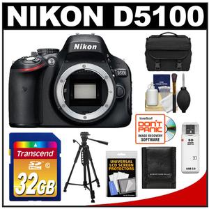 Nikon D5100 Digital SLR Camera Body - Refurbished with 32GB Card + Tripod + Case + Accessory Kit - Digital Cameras and Accessories - Hip Lens.com