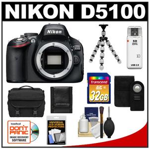 Nikon D5100 Digital SLR Camera Body - Refurbished with 32GB Card + Remote + Case + Flex Tripod + Accessory Kit - Digital Cameras and Accessories - Hip Lens.com