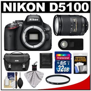 Nikon D5100 Digital SLR Camera Body with 18-300mm VR Zoom Lens + 32GB Card + Case + Filter + Remote + Accessory Kit - Digital Cameras and Accessories - Hip Lens.com