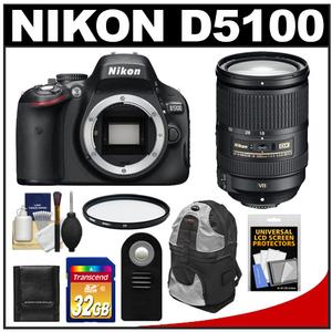 Nikon D5100 Digital SLR Camera Body with 18-300mm VR Zoom Lens + 32GB Card + Backpack Case + Filter + Remote + Accessory Kit - Digital Cameras and Accessories - Hip Lens.com