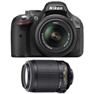 Nikon D5200 Digital SLR Camera & 18-55mm G VR DX AF-S Lens (Black) - Factory Refurbished with 55-200mm f/4-5.6G VR Zoom-Nikkor Lens