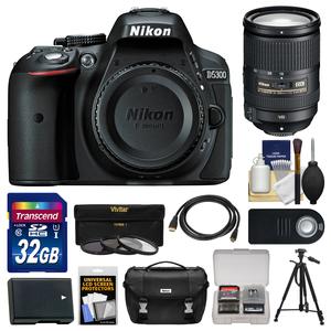 Nikon D5300 Digital SLR Camera Body (Black) with 18-300mm VR Zoom Lens + 32GB Card + Case + Battery + Tripod + Remote Kit Nikon D5300 Digital SLR Camera Body (Black) with 18-300mm VR Zoom Lens + 32GB Card + Case + Battery + Tripod + Remote Kit