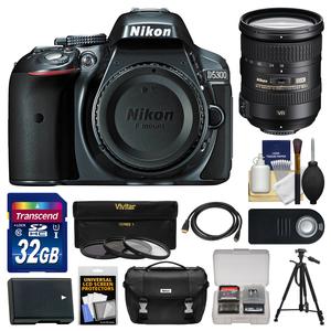 Nikon D5300 Digital SLR Camera Body (Grey) with 18-200mm VR II Zoom Lens + 32GB Card + Case + Battery + Tripod + Kit Nikon D5300 Digital SLR Camera Body (Grey) with 18-200mm VR II Zoom Lens + 32GB Card + Case + Battery + Tripod + Kit