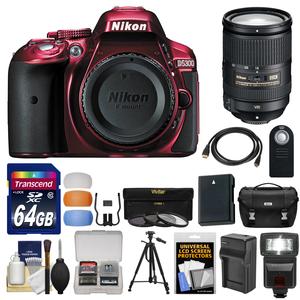 Nikon D5300 Digital SLR Camera Body (Red) with 18-300mm VR Zoom Lens + 64GB Card + Case + Flash + Battery & Charger + Tripod Kit Nikon D5300 Digital SLR Camera Body (Red) with 18-300mm VR Zoom Lens + 64GB Card + Case + Flash + Battery & Charger + Tripod Kit