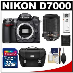Nikon D7000 Digital SLR Camera Body with 55-200mm VR Lens + 32GB Card + Case + Accessory Kit - Digital Cameras and Accessories - Hip Lens.com