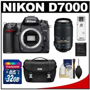 Nikon D7000 Digital SLR Camera Body with 55-300mm VR Lens + 32GB Card + Case + Accessory Kit - Digital Cameras and Accessories - Hip Lens.com