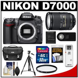 Nikon D7000 Digital SLR Camera Body with 18-300mm VR Zoom Lens + 32GB Card + Case + Filter + Remote + Tripod + Accessory Kit - Digital Cameras and Accessories - Hip Lens.com