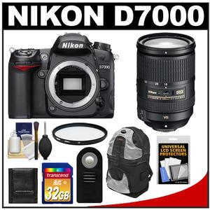 Nikon D7000 Digital SLR Camera Body with 18-300mm VR Zoom Lens + 32GB Card + Backpack Case + Filter + Remote + Accessory Kit - Digital Cameras and Accessories - Hip Lens.com