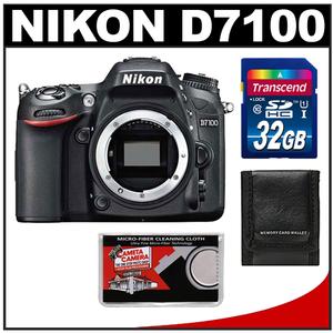 Nikon D7100 Digital SLR Camera Body - Factory Refurbished with 32GB Card + Accessory Kit