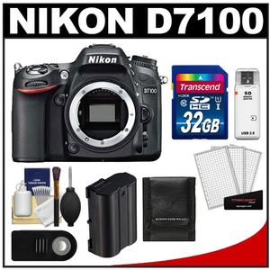 Nikon D7100 Digital SLR Camera Body - Factory Refurbished with 32GB Card + Battery + Remote + Accessory Kit