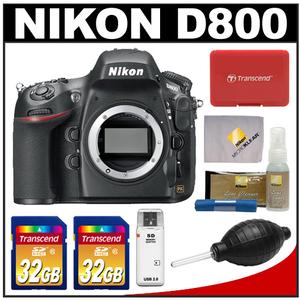 Nikon D800 Digital SLR Camera Body with (2) 32GB Cards + Cleaning & Accessory Kit - Digital Cameras and Accessories - Hip Lens.com