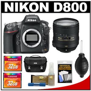 Nikon D800 Digital SLR Camera Body with 24-85mm f/3.5-4.5G VR ED AF-S Zoom Lens + (2) 32GB Cards + Case + Accessory Kit - Digital Cameras and Accessories - Hip Lens.com