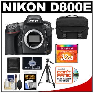 Nikon D800E Digital SLR Camera Body - Factory Refurbished with 32GB Card + Case + Tripod + Accessory Kit